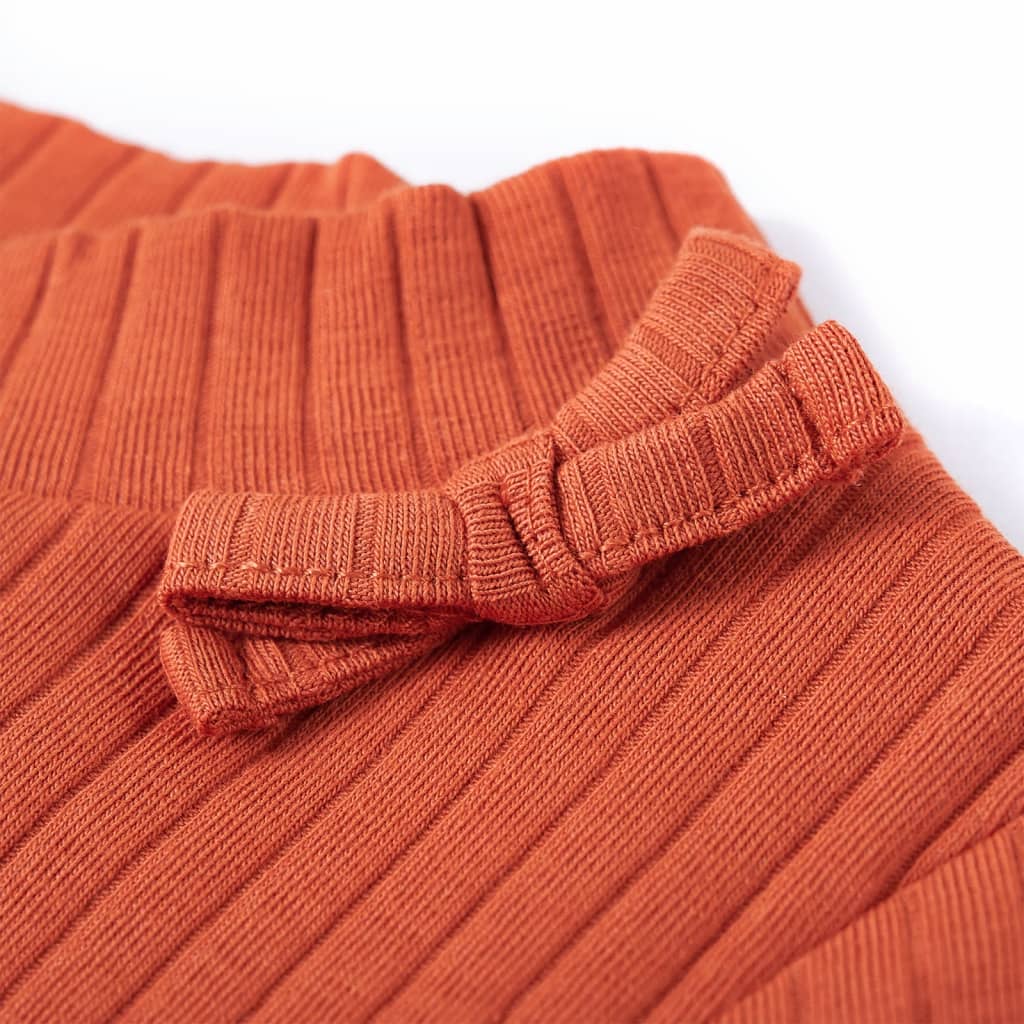 Kindershirt met lange mouwen 104 oranjebruin is nu te koop bij PeponiXL, paradijselijk wonen!
