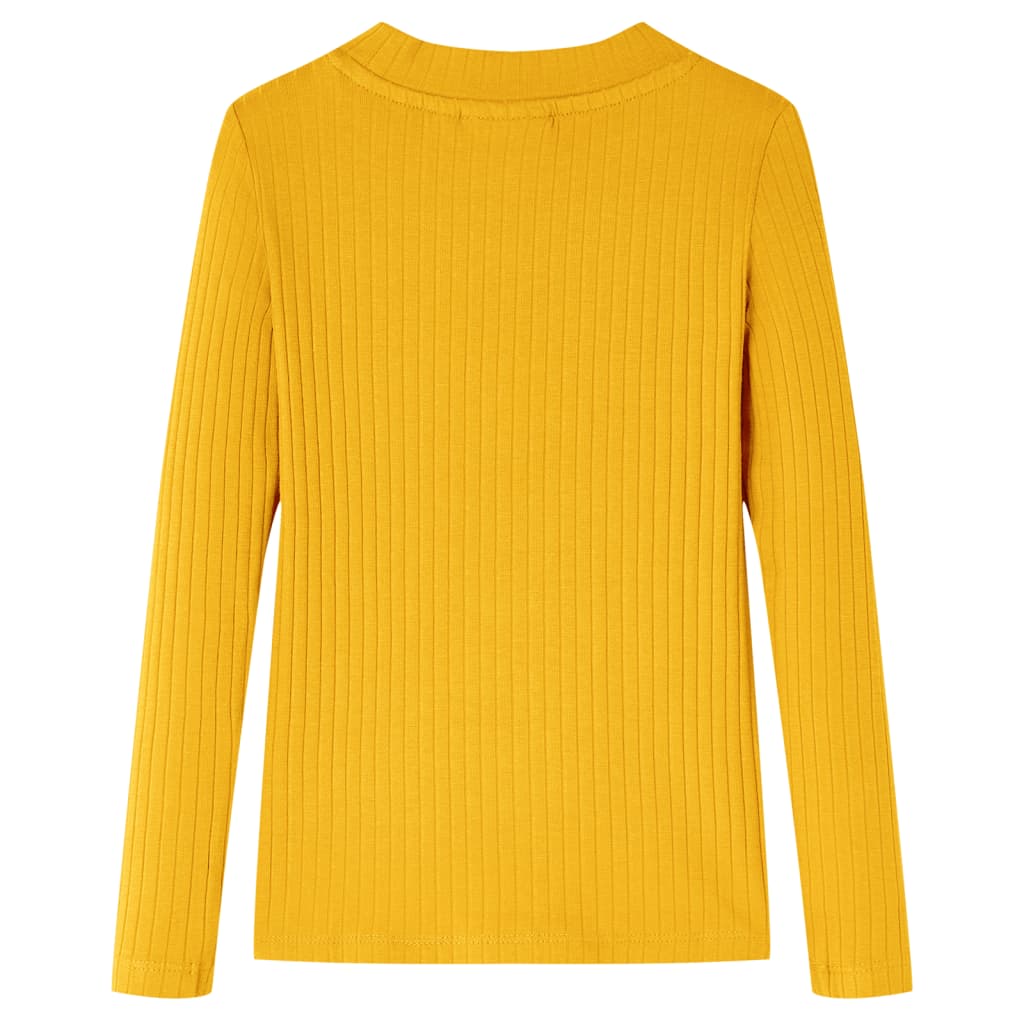 Kindershirt met lange mouwen 104 okerkleurig is nu te koop bij PeponiXL, paradijselijk wonen!