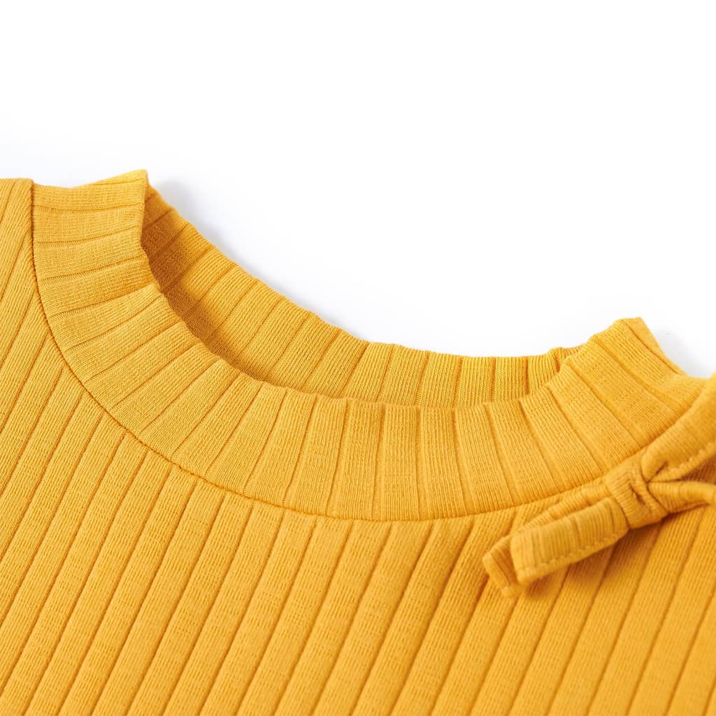 Kindershirt met lange mouwen 104 okerkleurig is nu te koop bij PeponiXL, paradijselijk wonen!