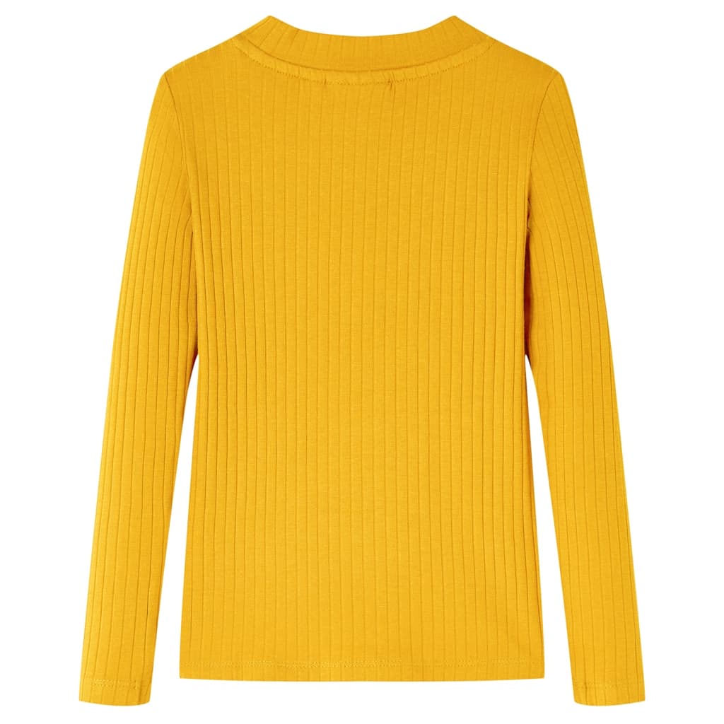 Kindershirt met lange mouwen 116 okerkleurig is nu te koop bij PeponiXL, paradijselijk wonen!