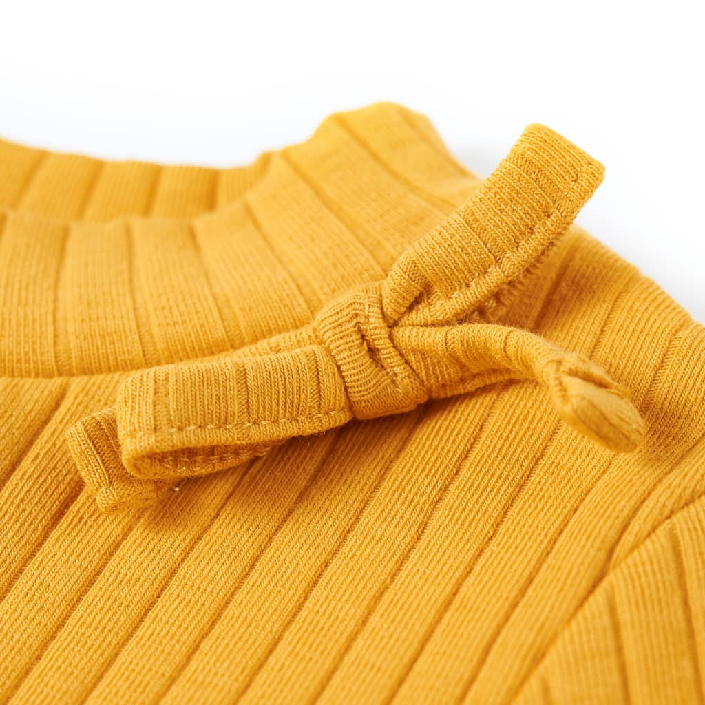 Kindershirt met lange mouwen 116 okerkleurig is nu te koop bij PeponiXL, paradijselijk wonen!