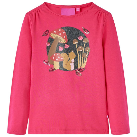 Kindershirt met lange mouwen 128 felroze is nu te koop bij PeponiXL, paradijselijk wonen!