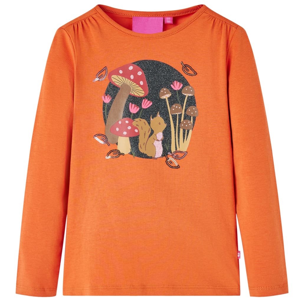 Kindershirt met lange mouwen 92 oranjebruin is nu te koop bij PeponiXL, paradijselijk wonen!