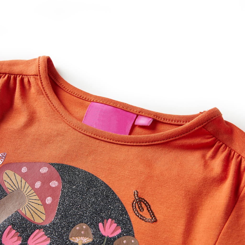 Kindershirt met lange mouwen 104 oranjebruin is nu te koop bij PeponiXL, paradijselijk wonen!