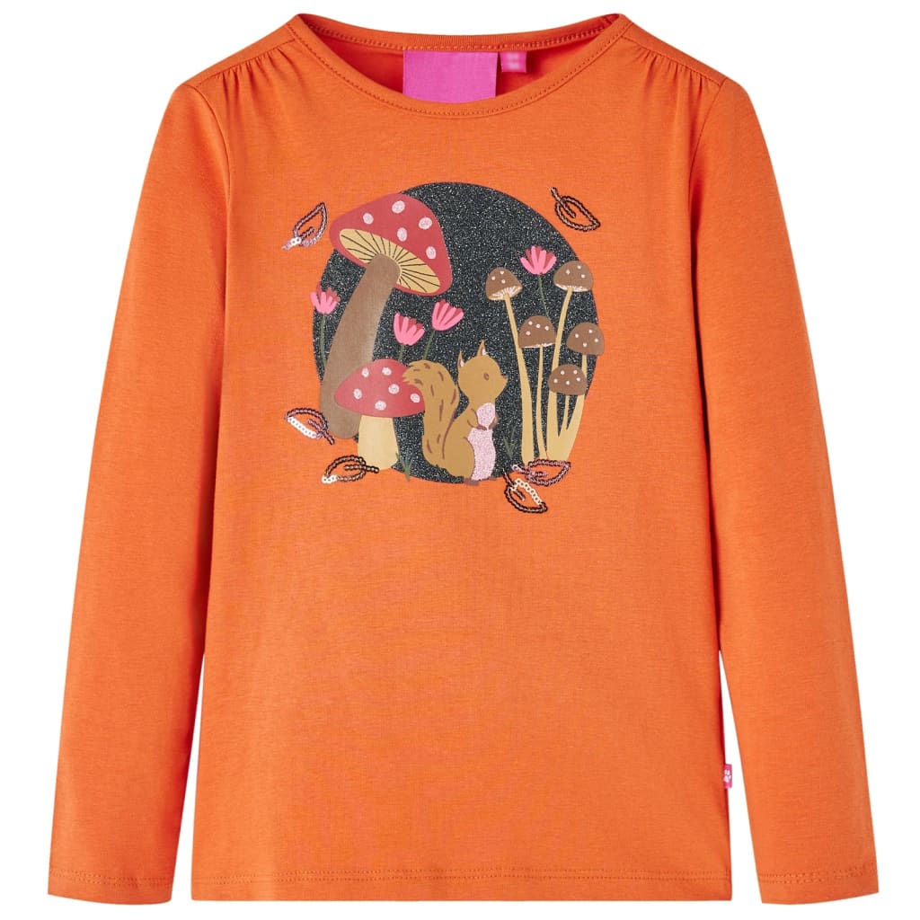 Kindershirt met lange mouwen 128 oranjebruin is nu te koop bij PeponiXL, paradijselijk wonen!