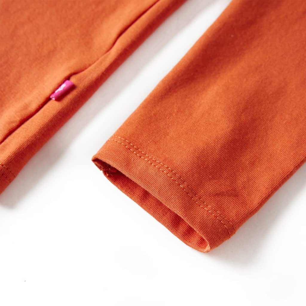 Kindershirt met lange mouwen 128 oranjebruin is nu te koop bij PeponiXL, paradijselijk wonen!