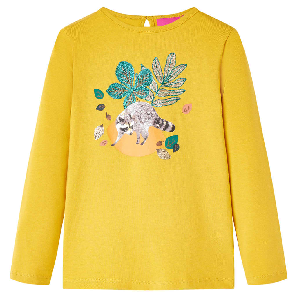 Kindershirt met lange mouwen 140 okerkleurig is nu te koop bij PeponiXL, paradijselijk wonen!