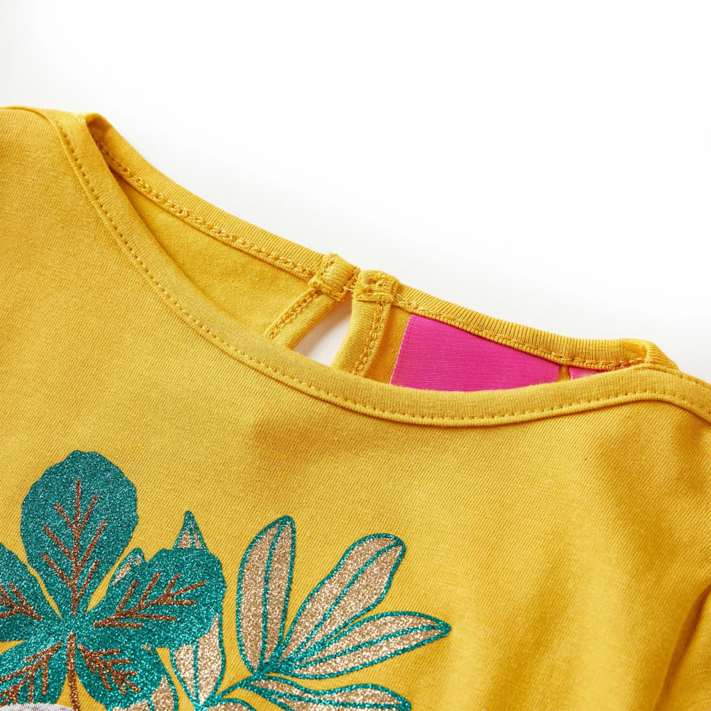 Kindershirt met lange mouwen 140 okerkleurig is nu te koop bij PeponiXL, paradijselijk wonen!