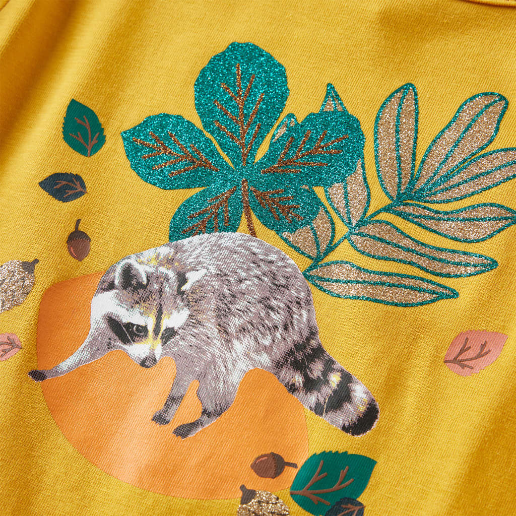 Kindershirt met lange mouwen 140 okerkleurig is nu te koop bij PeponiXL, paradijselijk wonen!