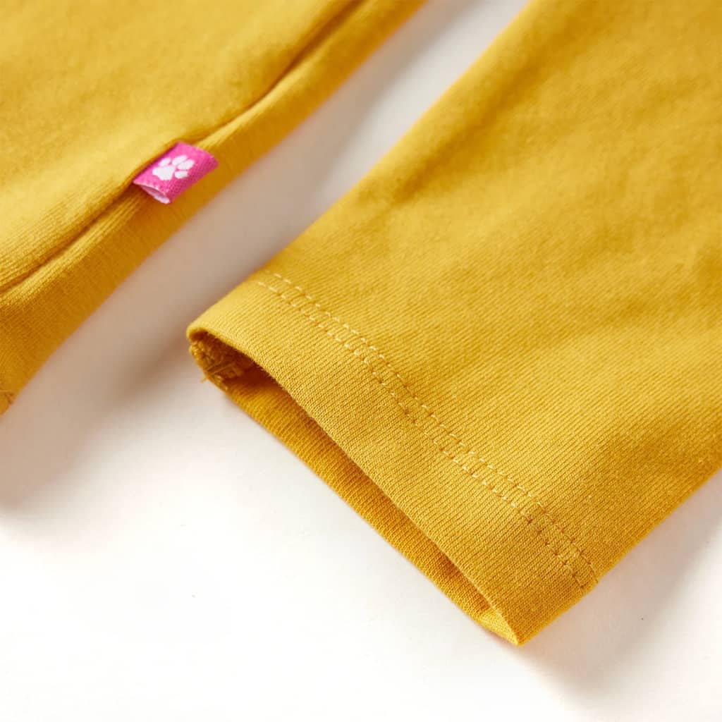Kindershirt met lange mouwen 140 okerkleurig is nu te koop bij PeponiXL, paradijselijk wonen!