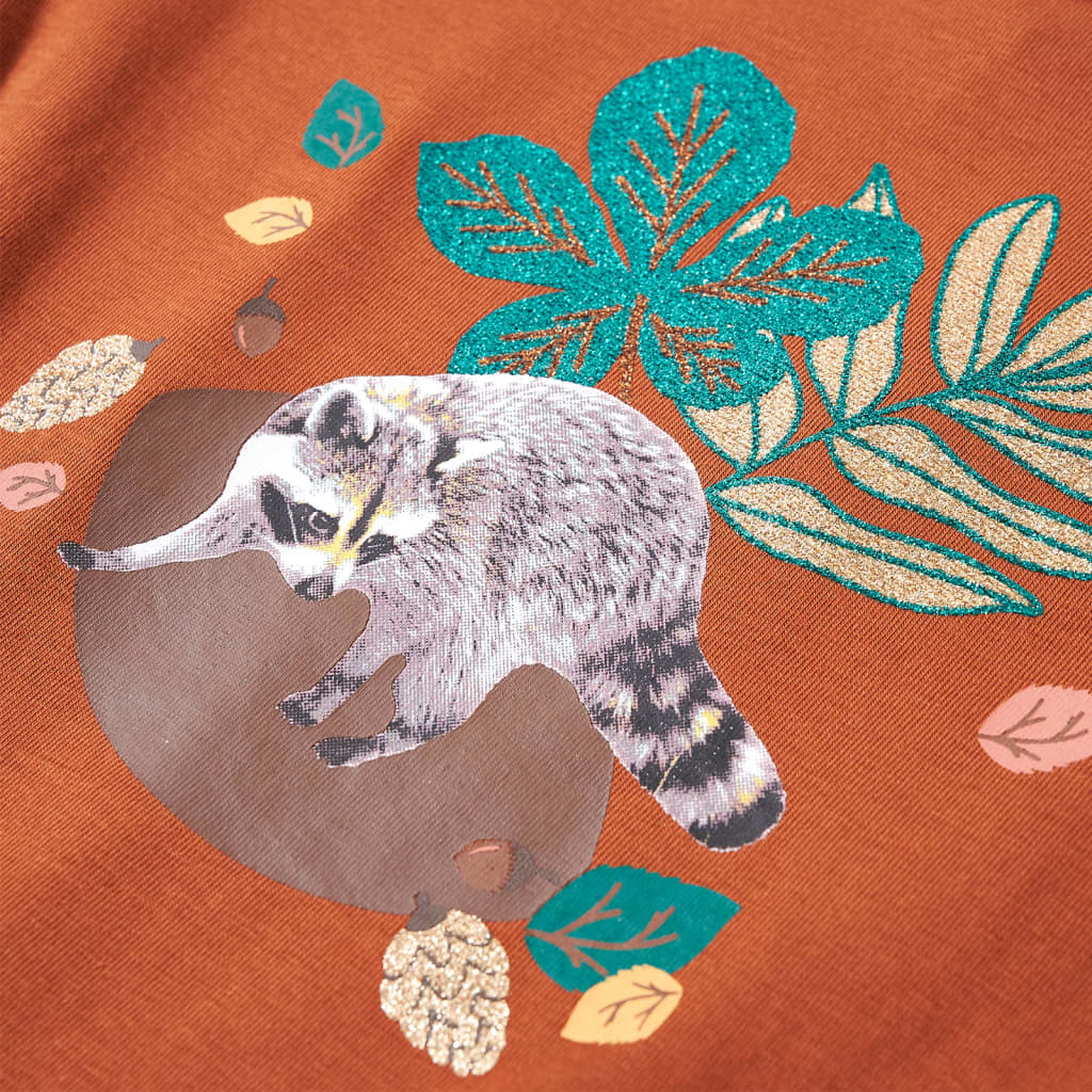 Kindershirt met lange mouwen 128 cognackleurig is nu te koop bij PeponiXL, paradijselijk wonen!