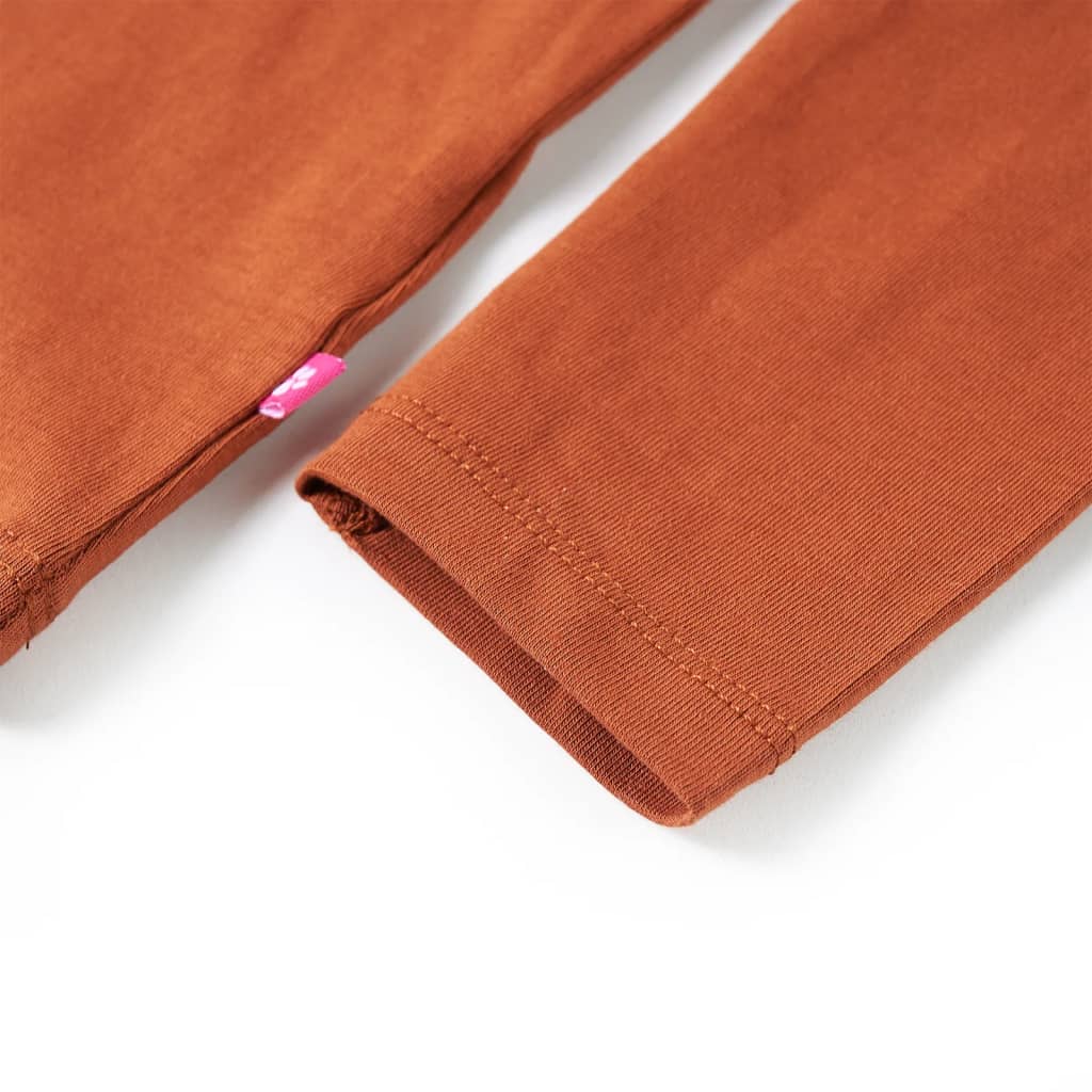 Kindershirt met lange mouwen 128 cognackleurig is nu te koop bij PeponiXL, paradijselijk wonen!