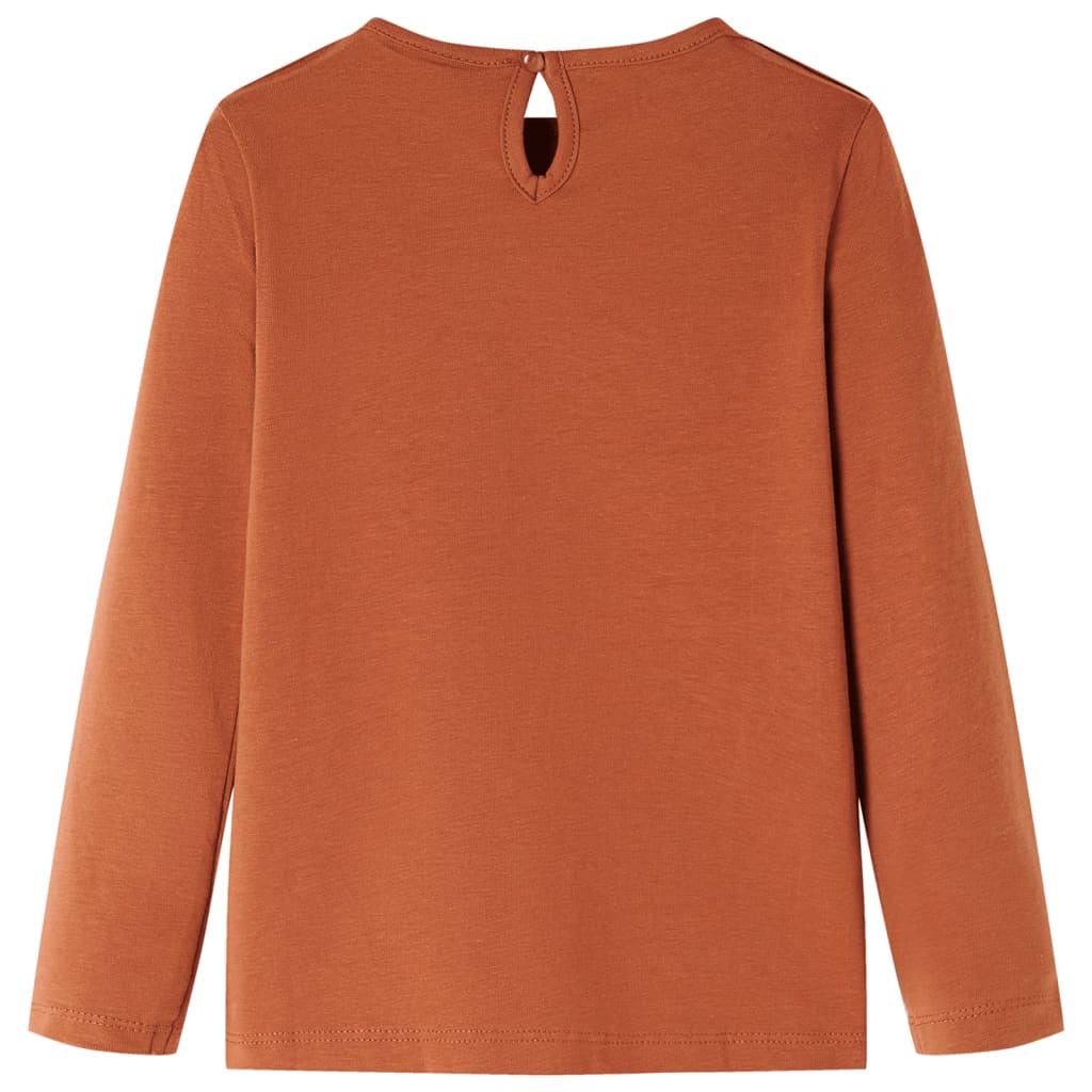Kindershirt met lange mouwen 140 cognackleurig is nu te koop bij PeponiXL, paradijselijk wonen!