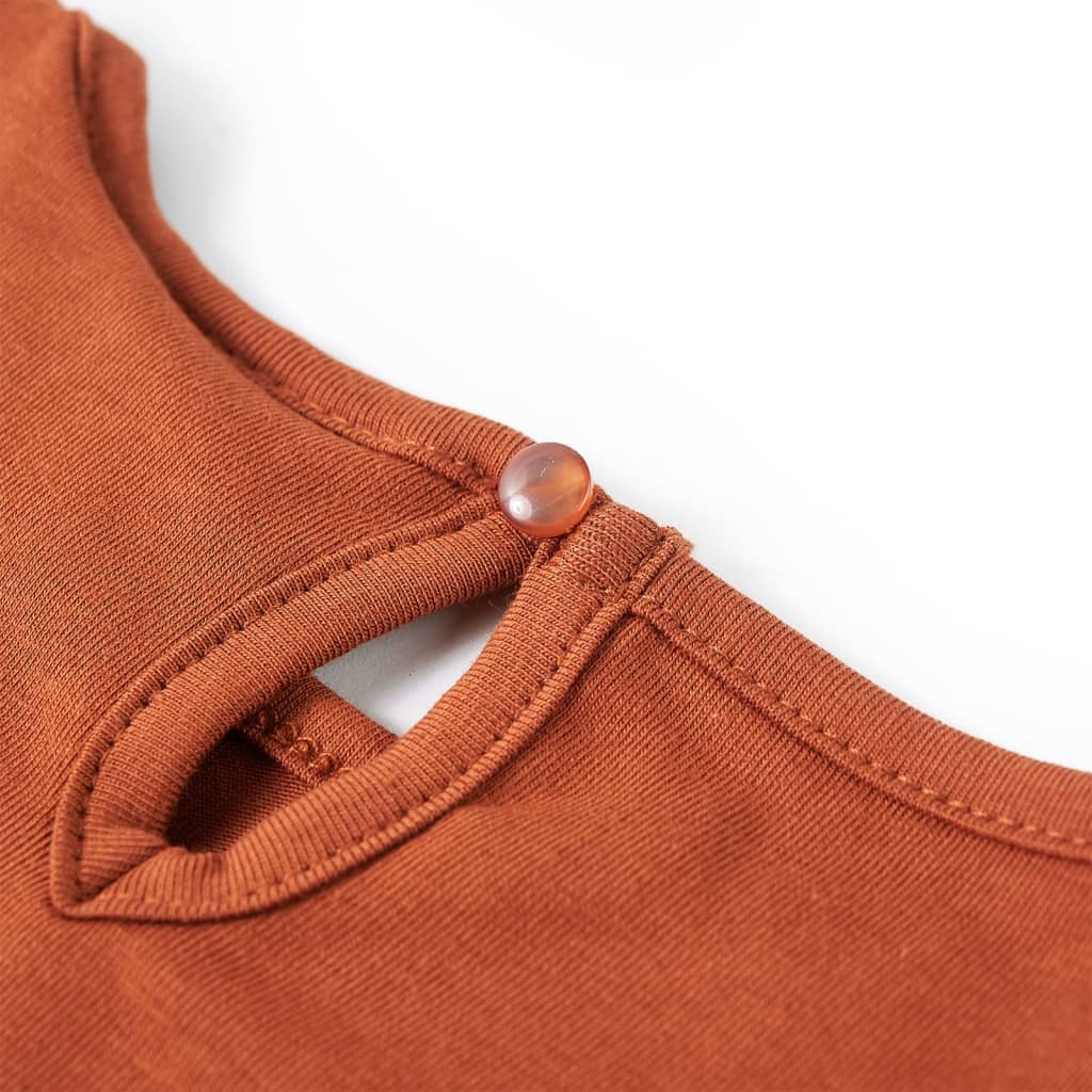 Kindershirt met lange mouwen 140 cognackleurig is nu te koop bij PeponiXL, paradijselijk wonen!