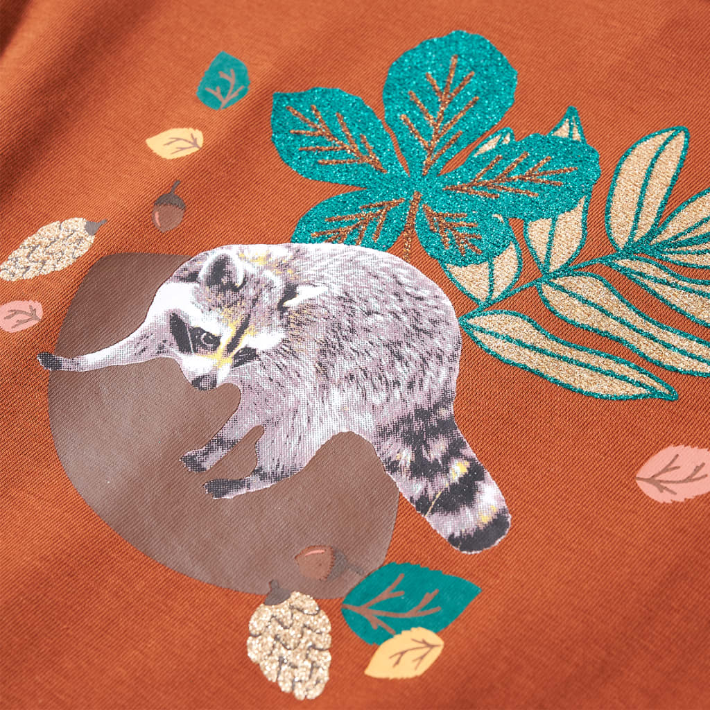 Kindershirt met lange mouwen 140 cognackleurig is nu te koop bij PeponiXL, paradijselijk wonen!