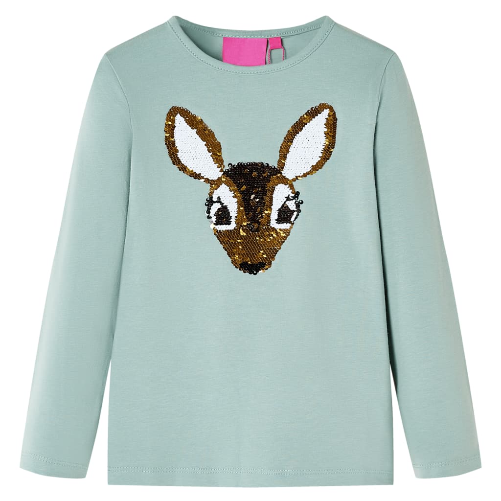 Kindershirt met lange mouwen 116 middelmintkleurig is nu te koop bij PeponiXL, paradijselijk wonen!