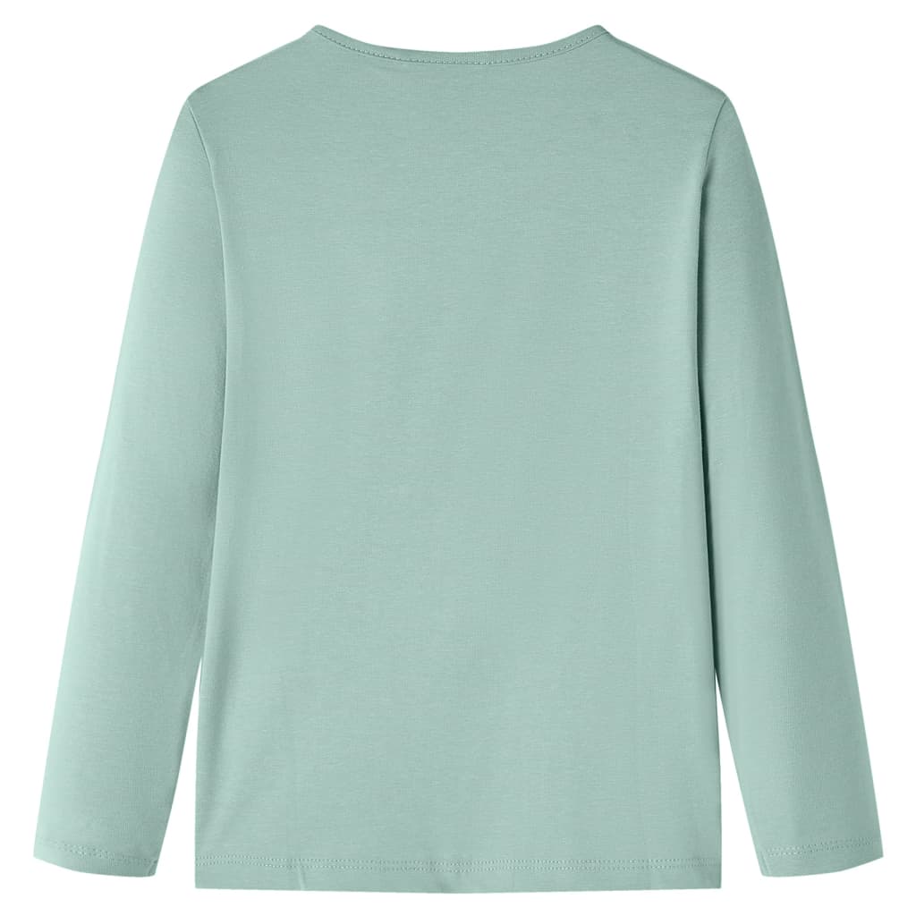 Kindershirt met lange mouwen 116 middelmintkleurig is nu te koop bij PeponiXL, paradijselijk wonen!