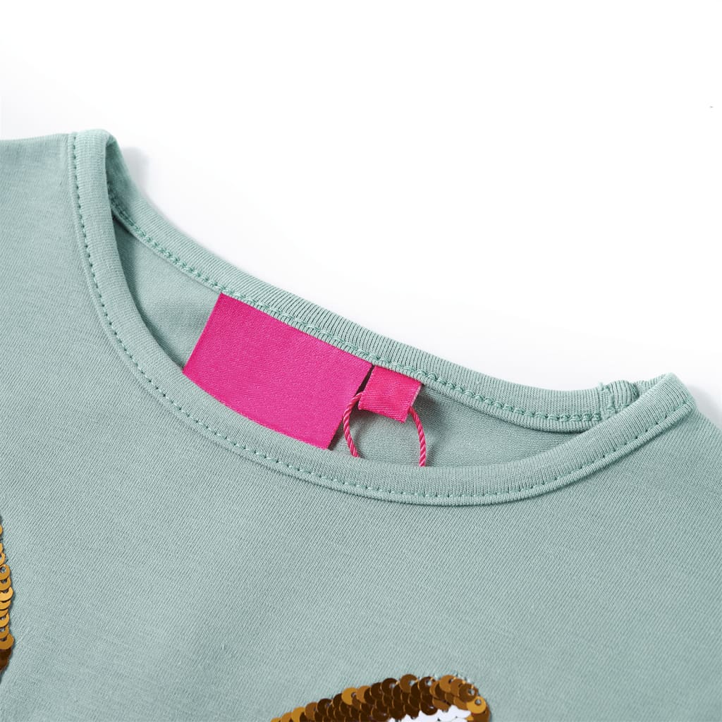 Kindershirt met lange mouwen 116 middelmintkleurig is nu te koop bij PeponiXL, paradijselijk wonen!