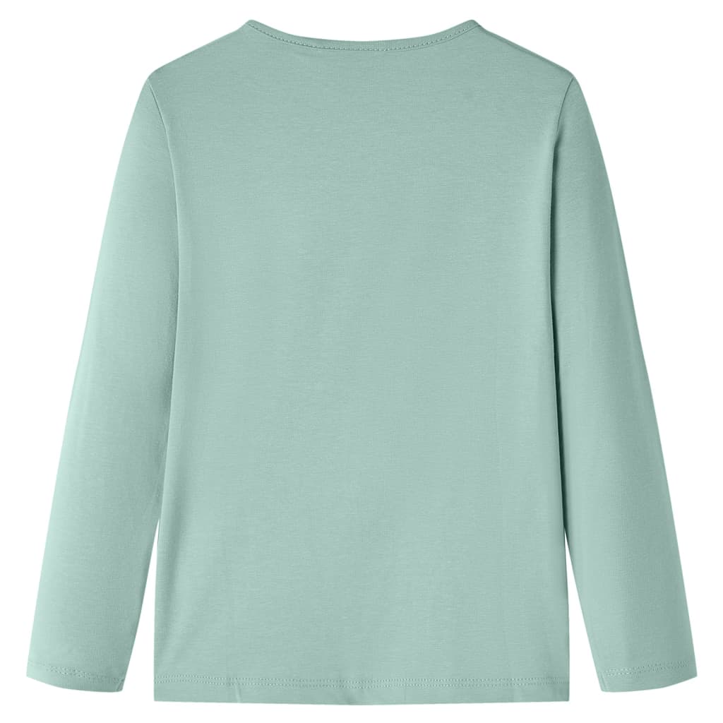 Kindershirt met lange mouwen 128 middelmintkleurig is nu te koop bij PeponiXL, paradijselijk wonen!