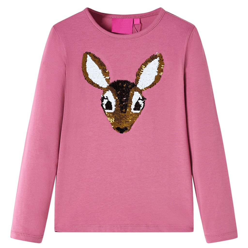 Kindershirt met lange mouwen 116 frambozenkleurig is nu te koop bij PeponiXL, paradijselijk wonen!