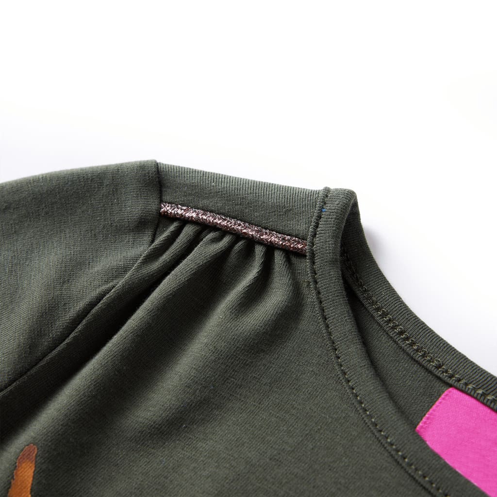 Kindershirt met lange mouwen 92 kakikleurig is nu te koop bij PeponiXL, paradijselijk wonen!