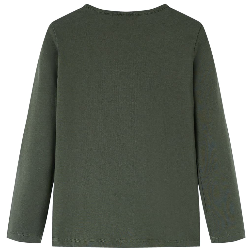 Kindershirt met lange mouwen 128 kakikleurig is nu te koop bij PeponiXL, paradijselijk wonen!