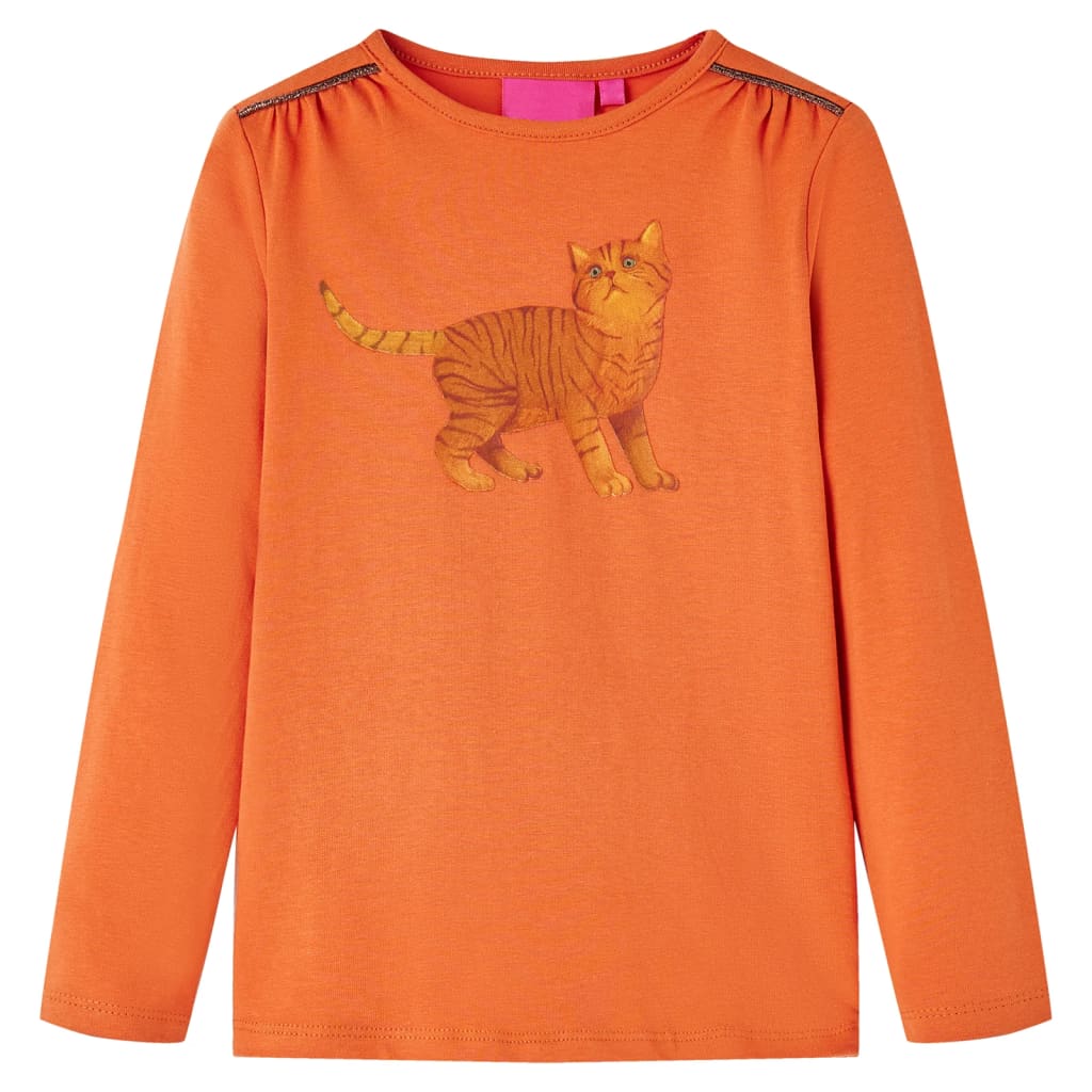 Kindershirt met lange mouwen 104 oranjebruin is nu te koop bij PeponiXL, paradijselijk wonen!