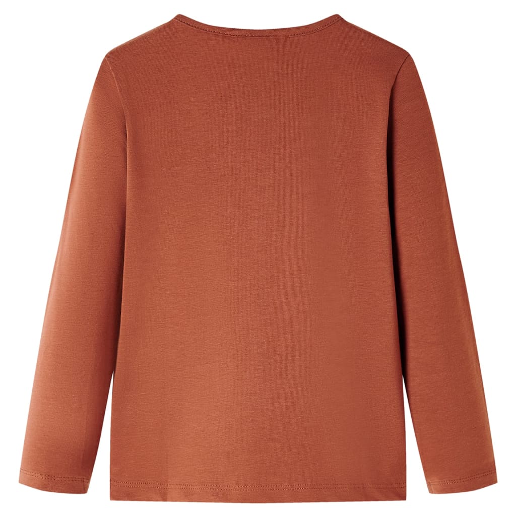 Kindershirt met lange mouwen 128 cognackleurig is nu te koop bij PeponiXL, paradijselijk wonen!