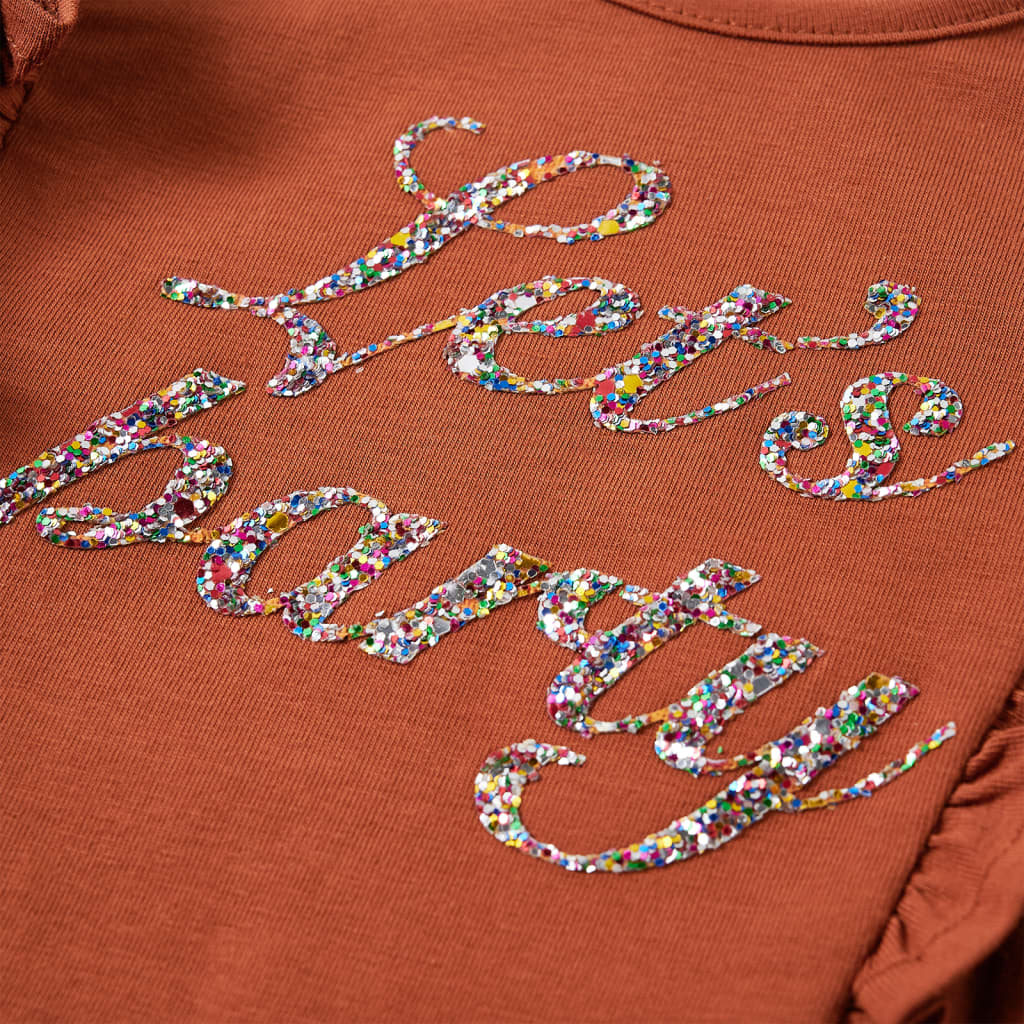 Kindershirt met lange mouwen 128 cognackleurig is nu te koop bij PeponiXL, paradijselijk wonen!