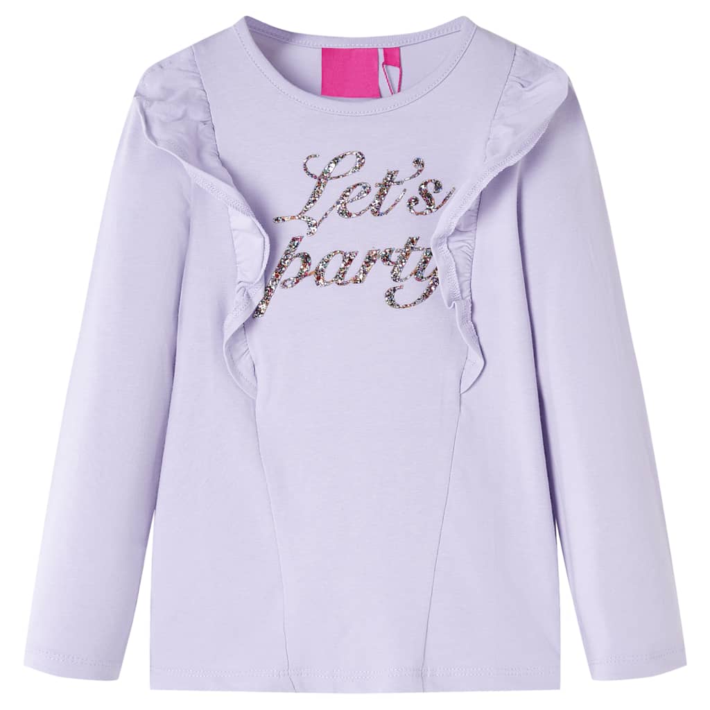 Kindershirt met lange mouwen 104 lichtlila is nu te koop bij PeponiXL, paradijselijk wonen!