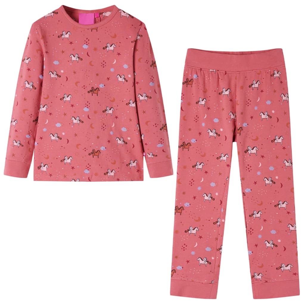 Kinderpyjama met lange mouwen 104 oudroze is nu te koop bij PeponiXL, paradijselijk wonen!