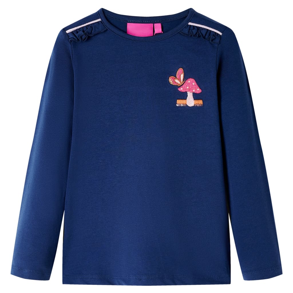 Kindershirt met lange mouwen 116 marineblauw is nu te koop bij PeponiXL, paradijselijk wonen!