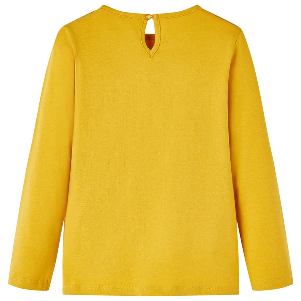 Kindershirt met lange mouwen 116 okerkleurig is nu te koop bij PeponiXL, paradijselijk wonen!