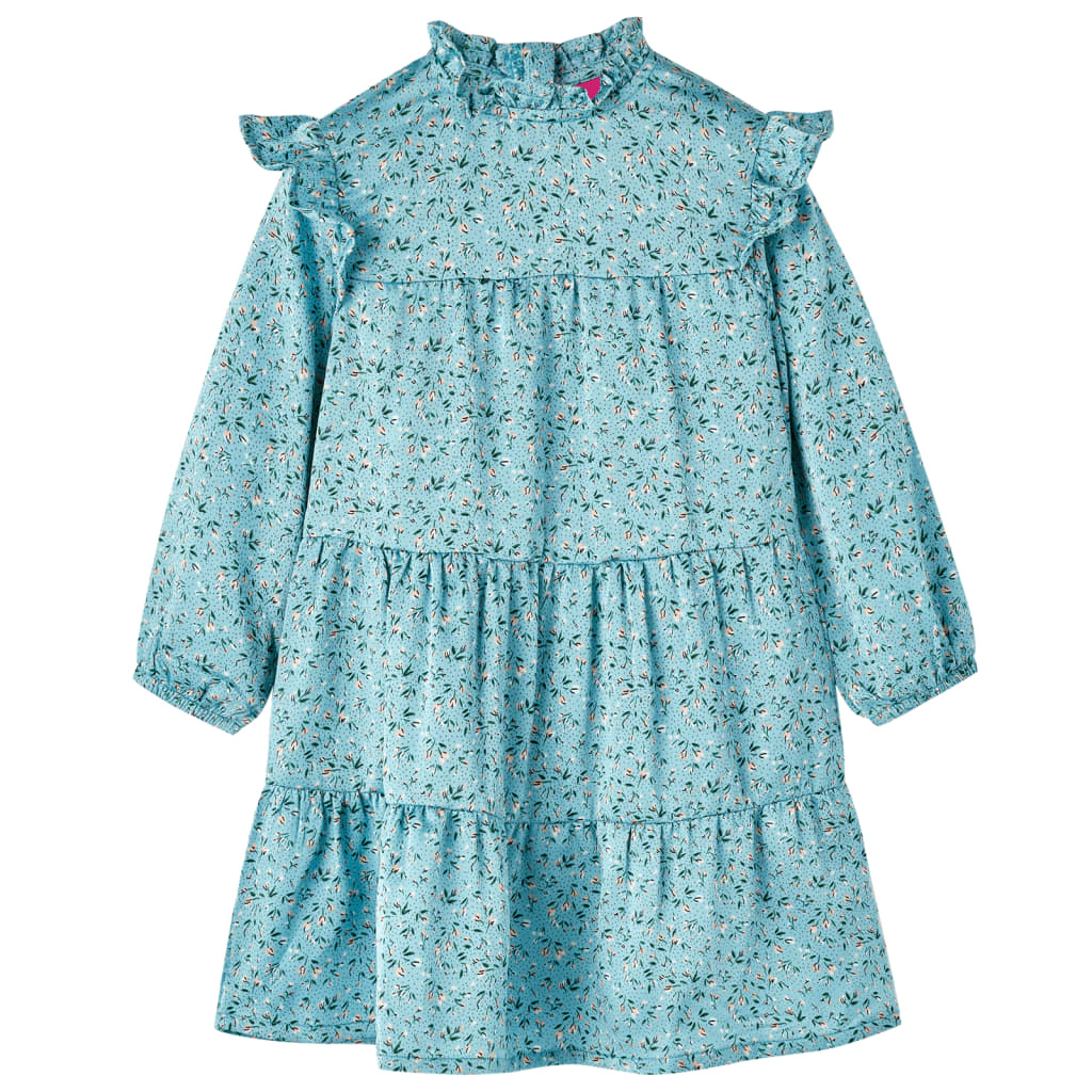 Kinderjurk met lange mouwen 116 blauw is nu te koop bij PeponiXL, paradijselijk wonen!