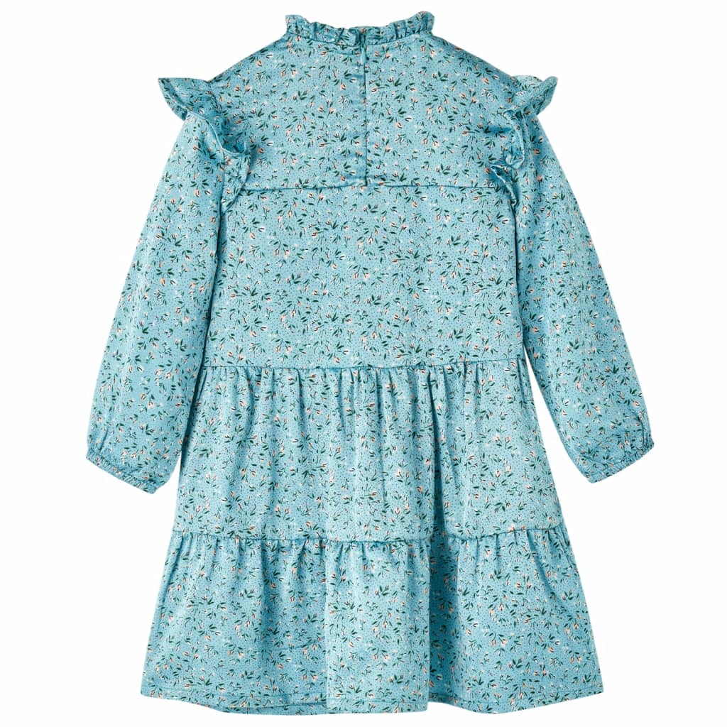Kinderjurk met lange mouwen 116 blauw is nu te koop bij PeponiXL, paradijselijk wonen!