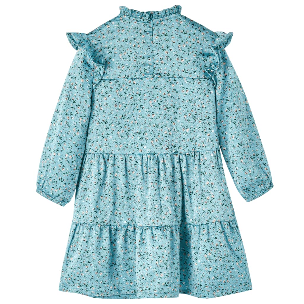 Kinderjurk met lange mouwen 128 blauw is nu te koop bij PeponiXL, paradijselijk wonen!