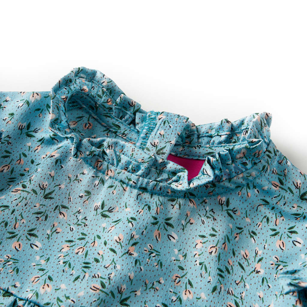 Kinderjurk met lange mouwen 128 blauw is nu te koop bij PeponiXL, paradijselijk wonen!