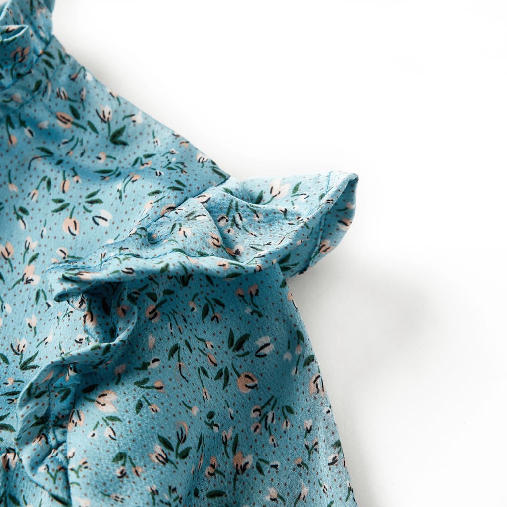 Kinderjurk met lange mouwen 128 blauw is nu te koop bij PeponiXL, paradijselijk wonen!