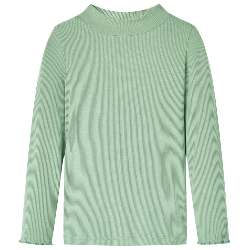 Kindershirt met lange mouwen lage col 128 donkermintkleurig is nu te koop bij PeponiXL, paradijselijk wonen!