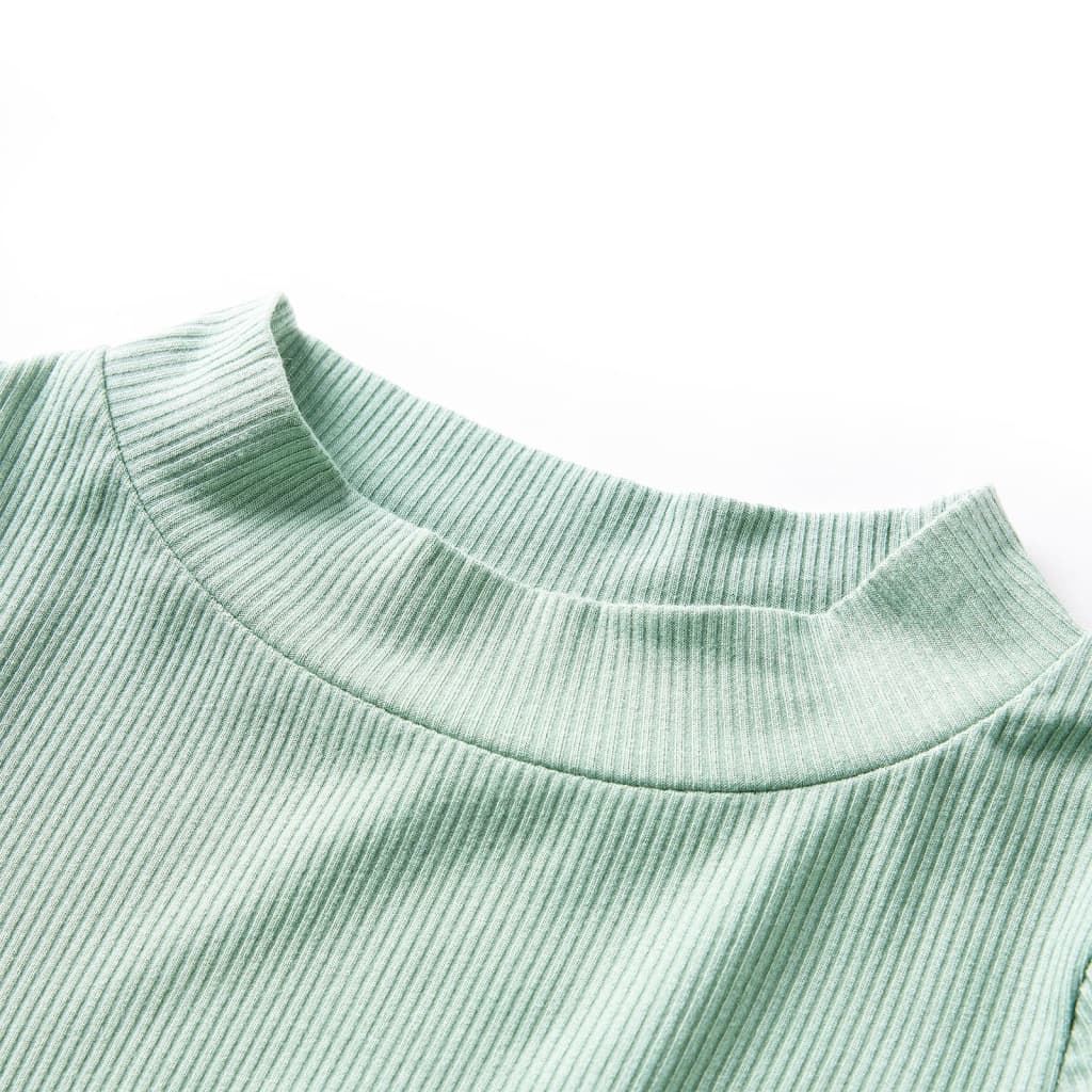 Kindershirt met lange mouwen lage col 128 donkermintkleurig is nu te koop bij PeponiXL, paradijselijk wonen!