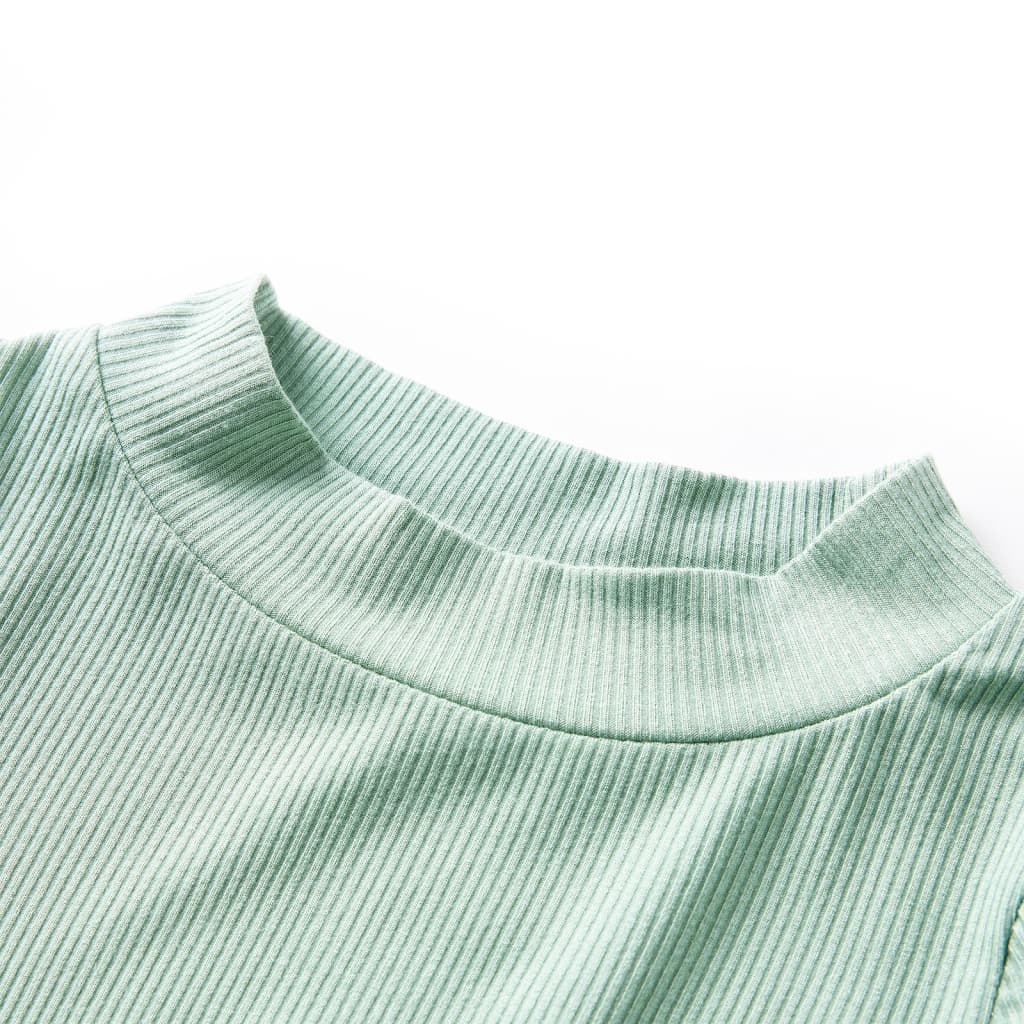 Kindershirt met lange mouwen lage col 140 donkermintkleurig is nu te koop bij PeponiXL, paradijselijk wonen!