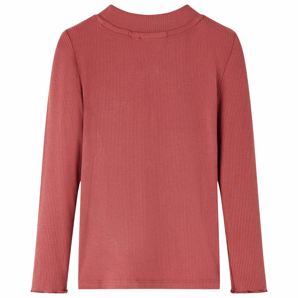 Kindershirt met lange mouwen en lage col 104 roodbruin is nu te koop bij PeponiXL, paradijselijk wonen!