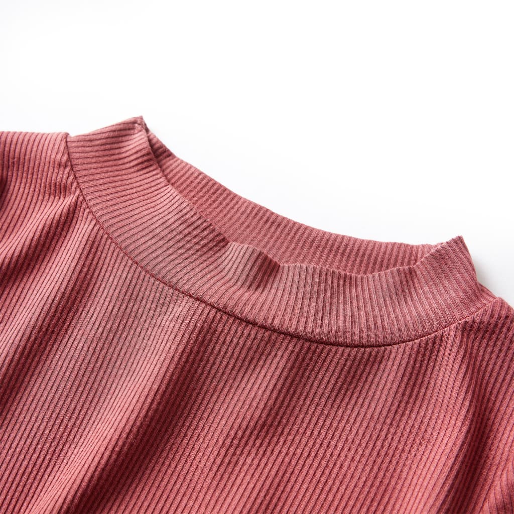 Kindershirt met lange mouwen en lage col 104 roodbruin is nu te koop bij PeponiXL, paradijselijk wonen!