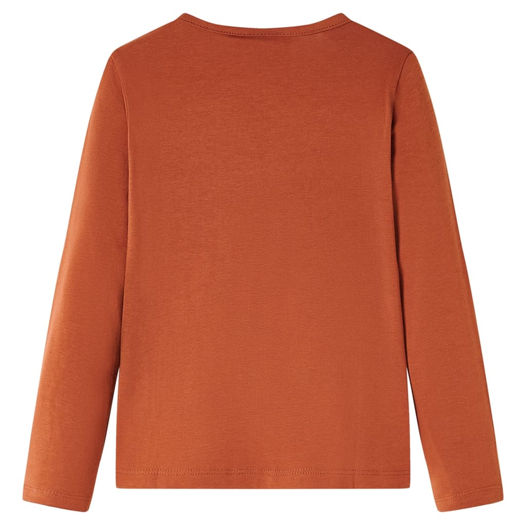 Kindershirt met lange mouwen 104 cognackleurig is nu te koop bij PeponiXL, paradijselijk wonen!