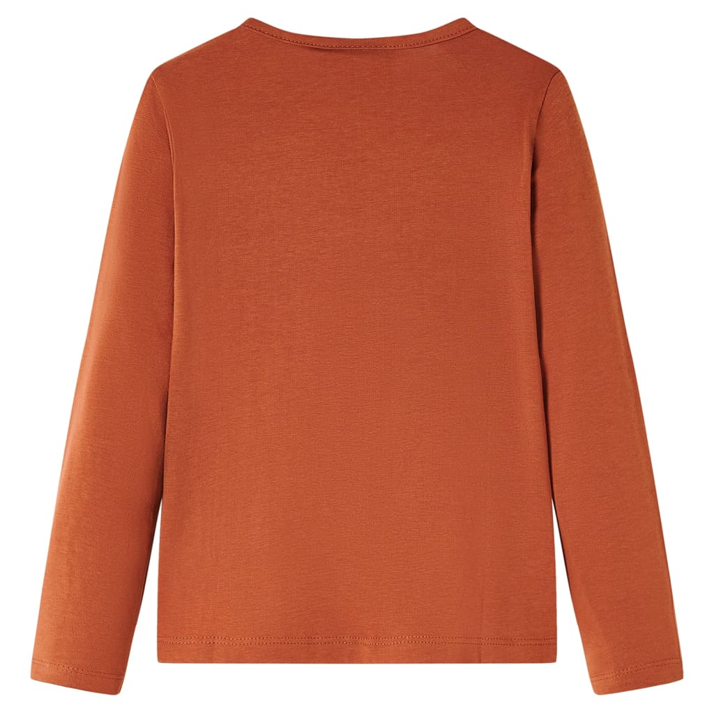 Kindershirt met lange mouwen 116 cognackleurig is nu te koop bij PeponiXL, paradijselijk wonen!