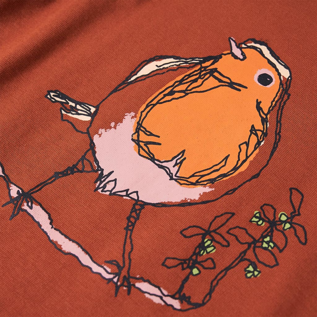 Kindershirt met lange mouwen 116 cognackleurig is nu te koop bij PeponiXL, paradijselijk wonen!