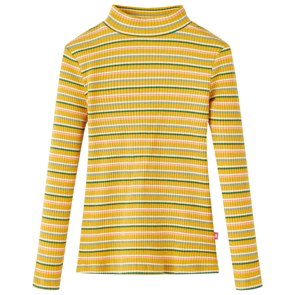 Kindershirt met lange mouwen 104 gestreept okerkleurig is nu te koop bij PeponiXL, paradijselijk wonen!