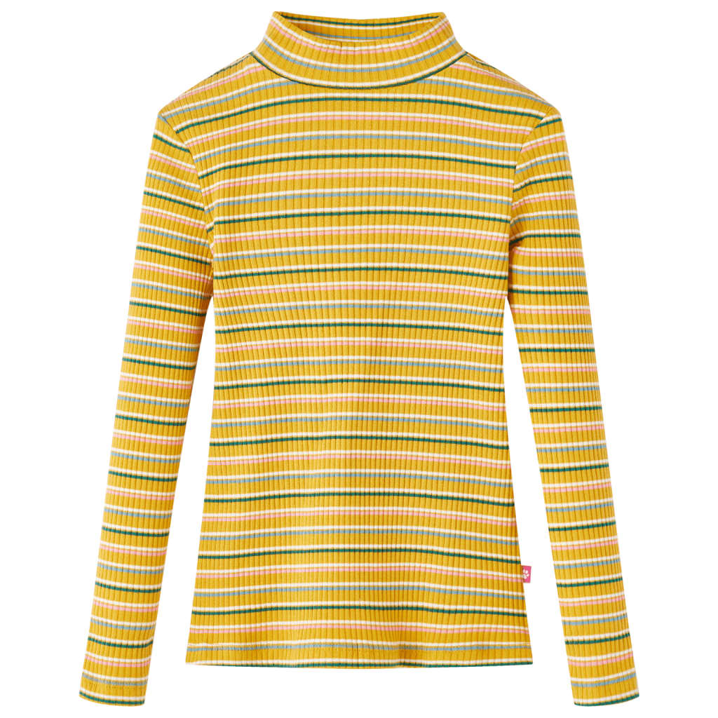 Kindershirt met lange mouwen 128 gestreept okerkleurig is nu te koop bij PeponiXL, paradijselijk wonen!
