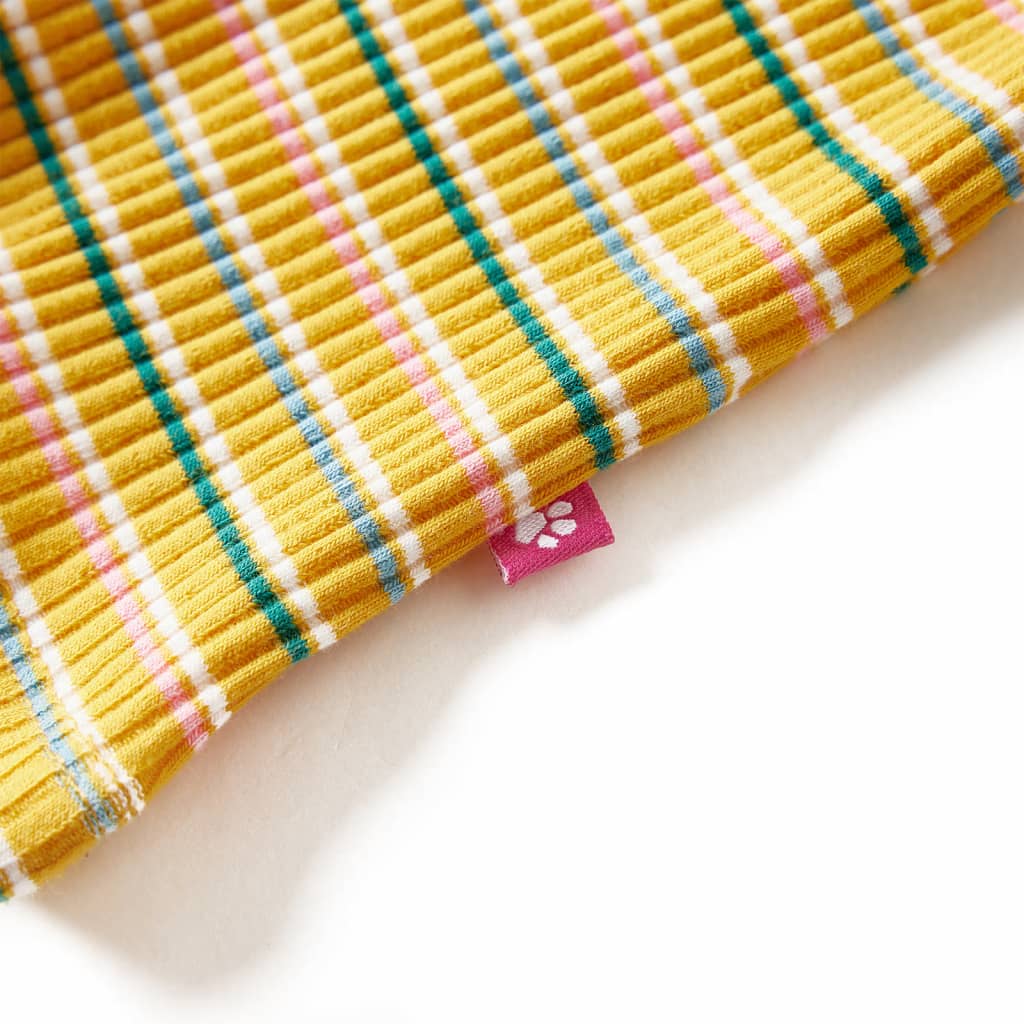 Kindershirt met lange mouwen 128 gestreept okerkleurig is nu te koop bij PeponiXL, paradijselijk wonen!