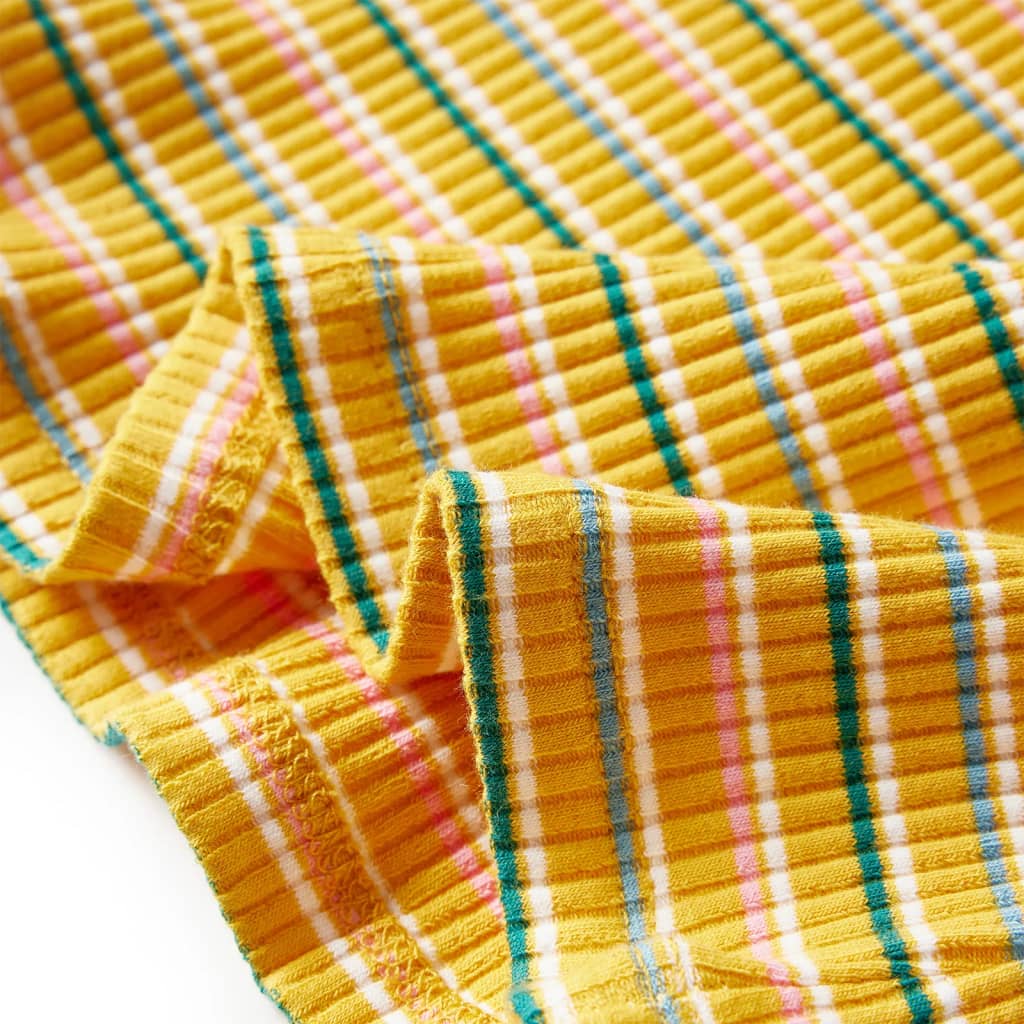 Kindershirt met lange mouwen 128 gestreept okerkleurig is nu te koop bij PeponiXL, paradijselijk wonen!